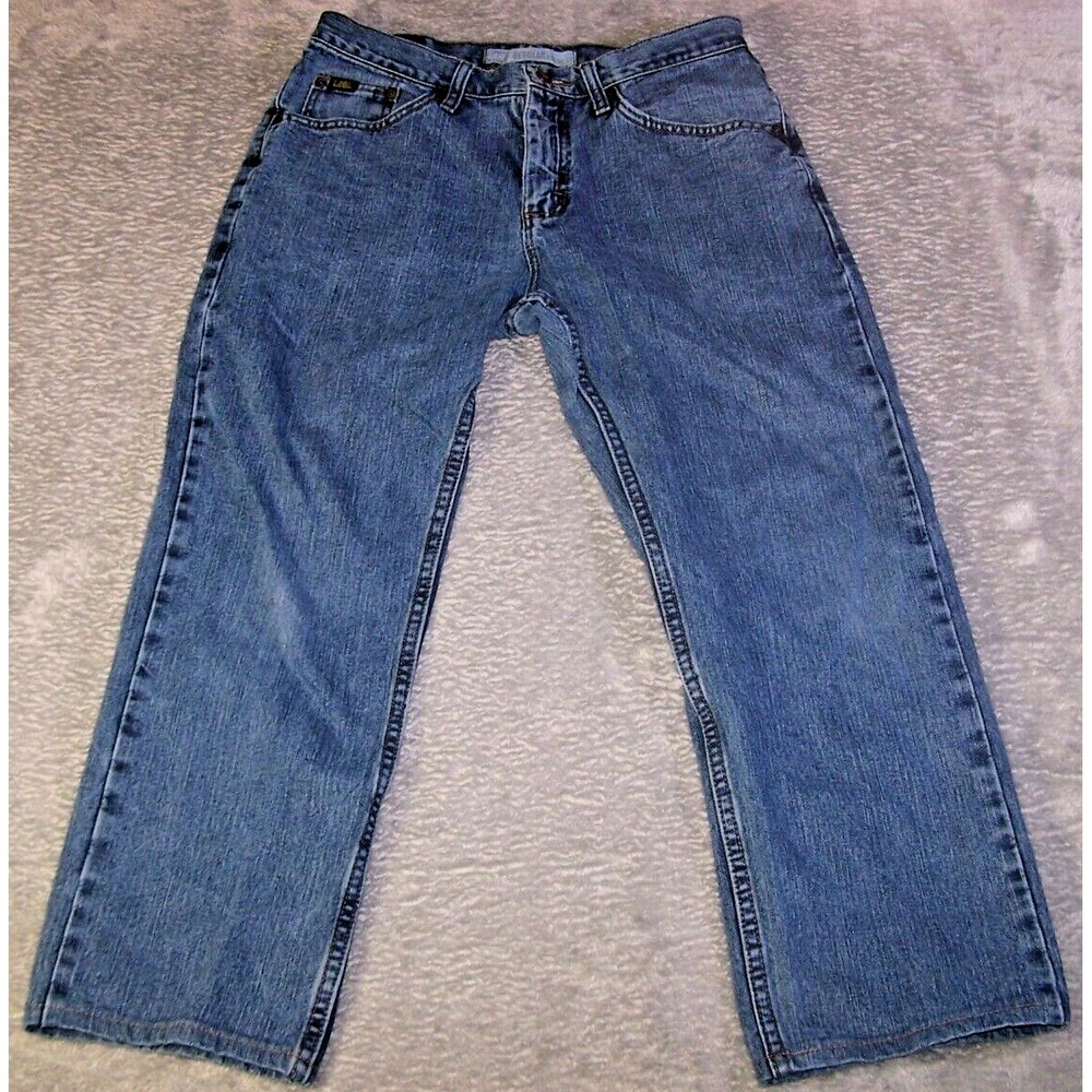 Lee Jeans Men's 30X24‎ (Tag 31X30) Regular Fit Straight Leg Blue Pre-Owned
